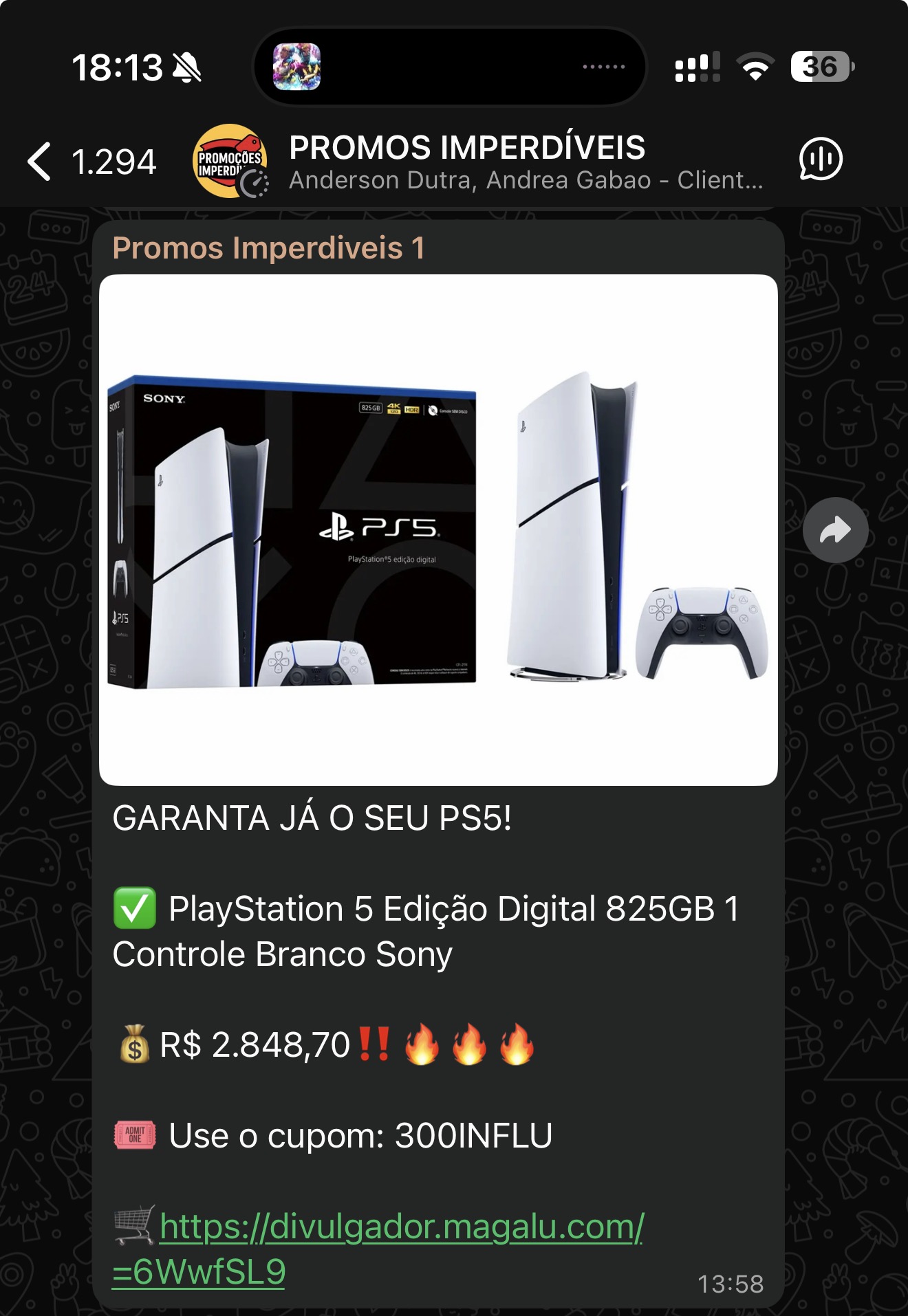 Oferta PlayStation 5 Slim na Mercado Livre por R$ 2.848